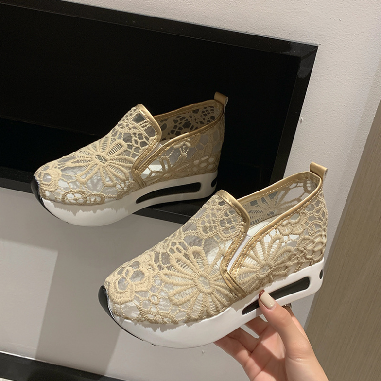 Women's Elegant Breathable Delicate Lace Mesh Slip-On Sneakers