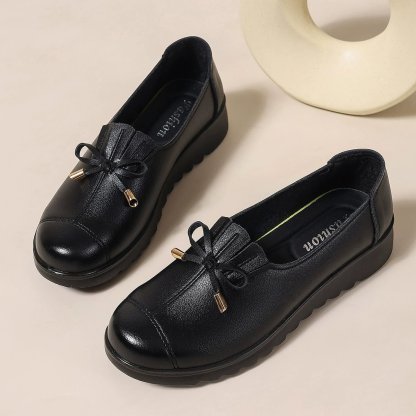 Women's Comfortable Bow‑Detail Loafers Slip‑On Shoes