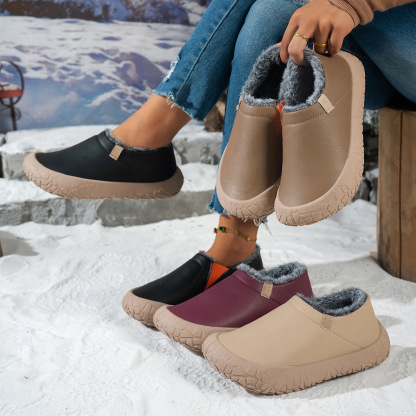 Women's Warm Waterproof Anti‑Slip Winter Slip‑On Shoes Indoor/Outdoor Shoes