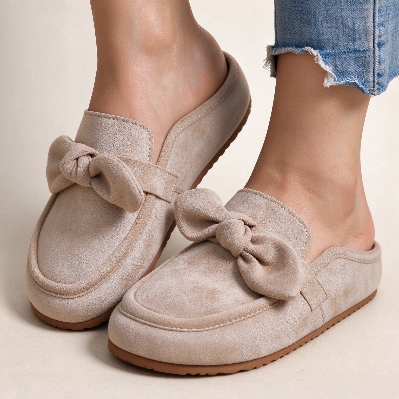 Women's Soft Suede Mule Slippers Slip-On Backless Loafers