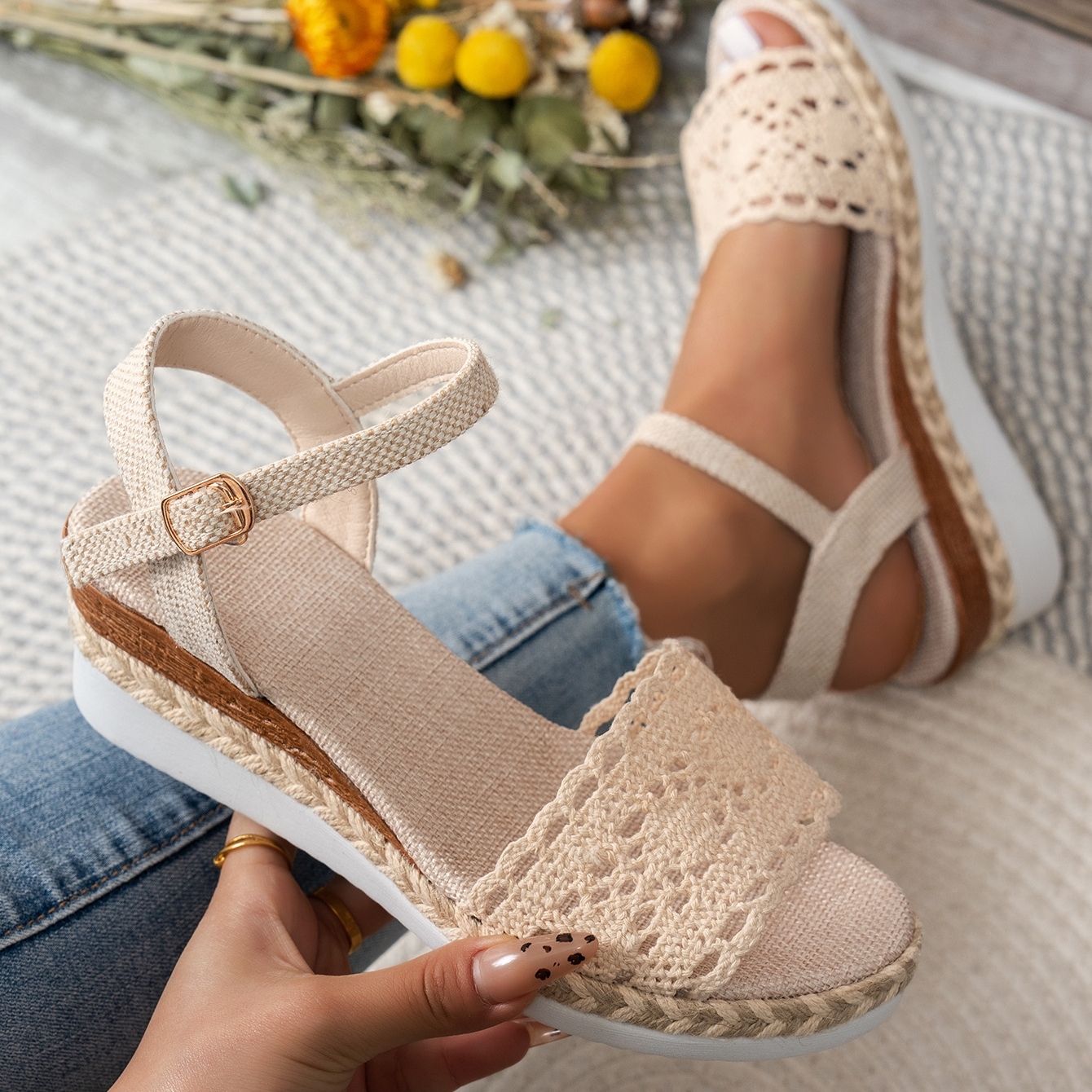 Women's Vintage Lightweight Platform Height-Increasing Sandals