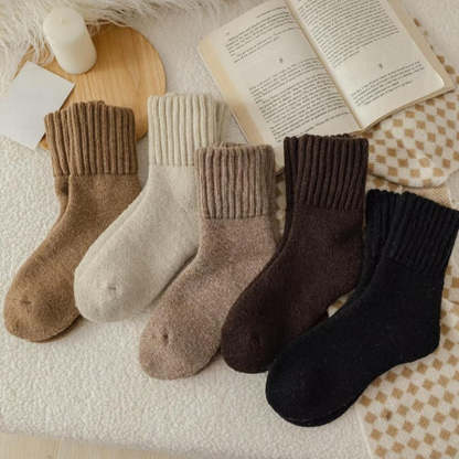 Thick Warm Wool Winter Socks, Stretchy Fit for Wide & Swollen Feet