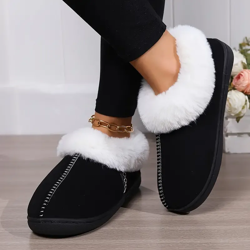 Women's Plush Warm Lightweight Anti-Slip Indoor Slippers