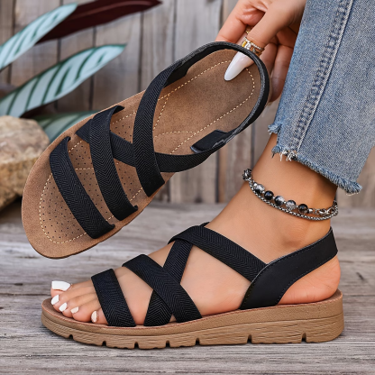 Women's Elastic Anti-Slip Flat Soles Beach Sandals