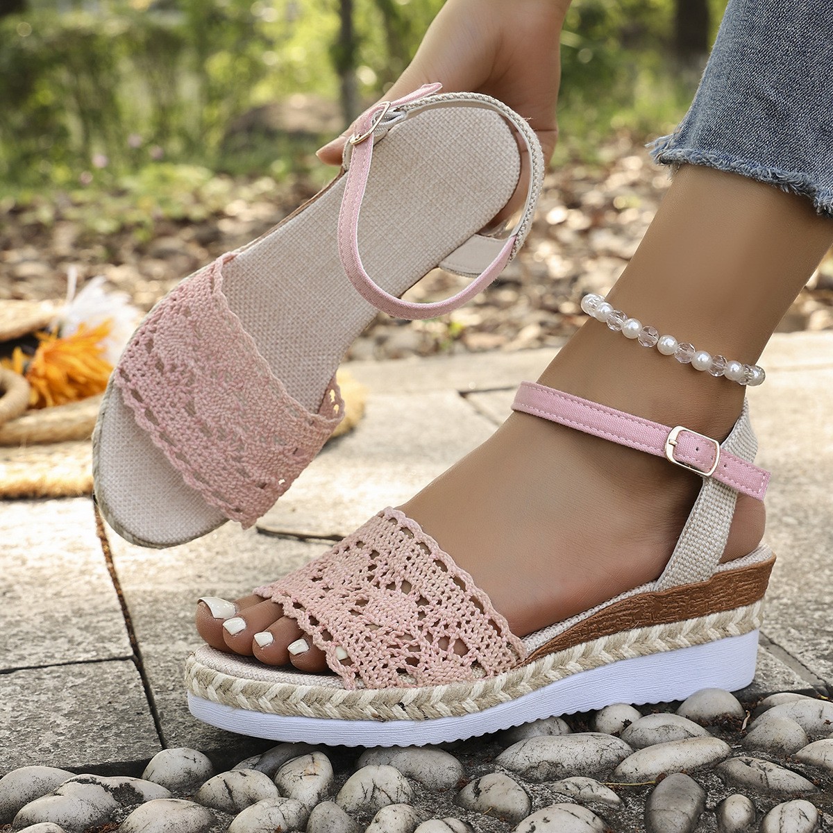 Women's Vintage Lightweight Platform Height-Increasing Sandals