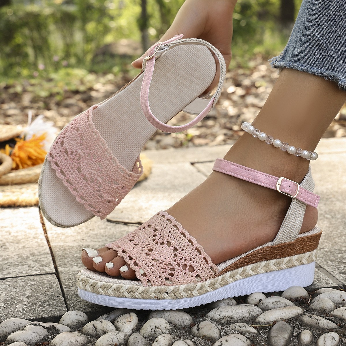 Women's Vintage Lightweight Platform Height-Increasing Sandals
