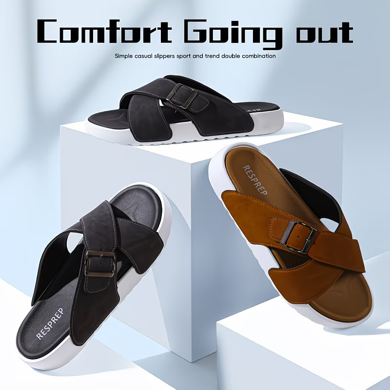 Unisex Comfortable Adjustable Cross Slippers Non-Slip Sandals