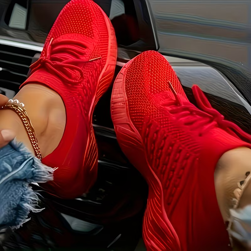 Women‘s Comfortable Mesh Lace-Up Sneakers Sports Shoes