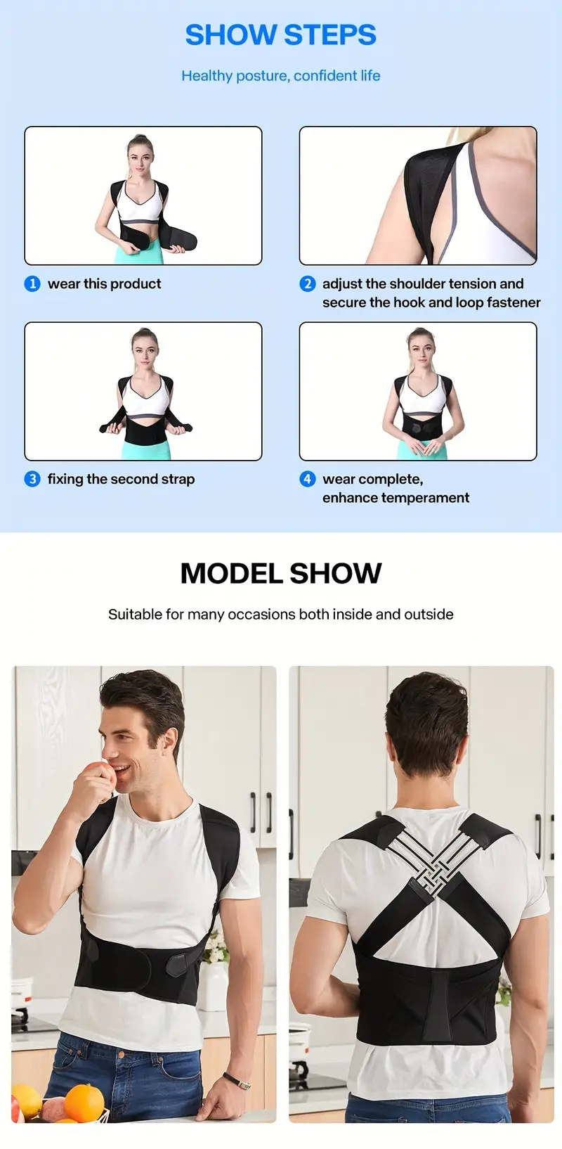 improve your posture instantly with this adjustable back posture corrector belt details 6