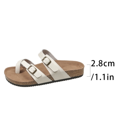 Women's Adjustable Buckle Orthopedic Cork Slide Sandals