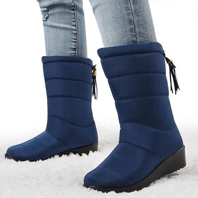 Women's Warm Non-slip Waterproof Winter Wedge Snow Boots