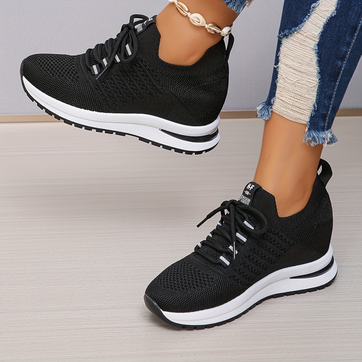 Women's Breathable Arch Support Platform Wedge Orthopedic Sneakers Walking Shoes