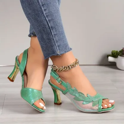 Women's Fashion Versatile Chunky Heel High-heeled Sandals - 🔥BUY 2 FREE SHIPPING