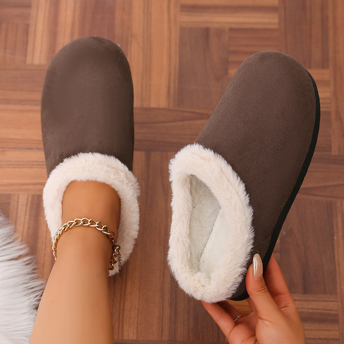 Women's Cosy Fleece Lined Mule Slippers Indoor House Shoes