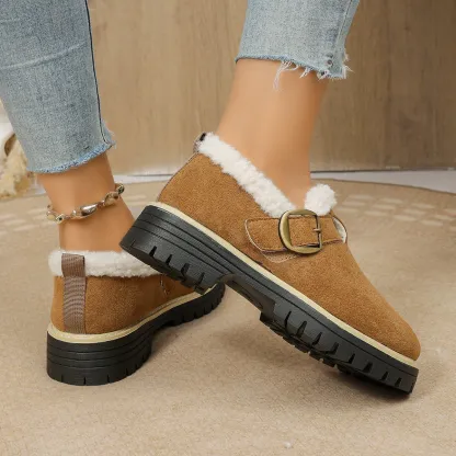 Women's Fleece Lined Anti‑Slip Chunky Winter Shoes Outdoor Shoes