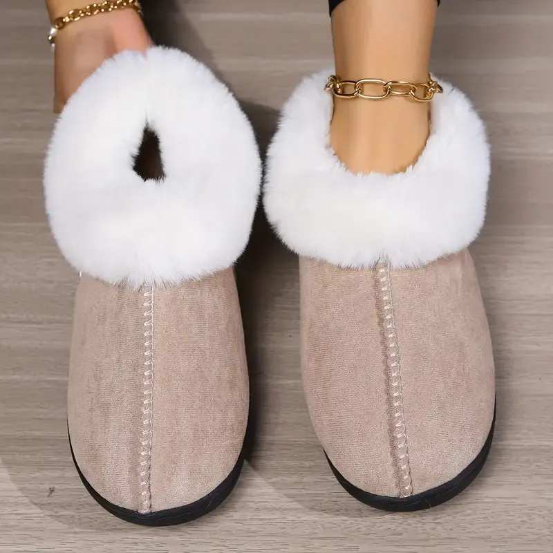 Women's Plush Warm Lightweight Anti-Slip Indoor Slippers