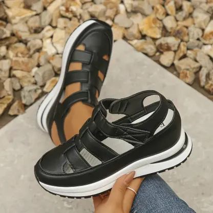Women's Hollow Out Breathable Platform Wedge Sandals Sneakers