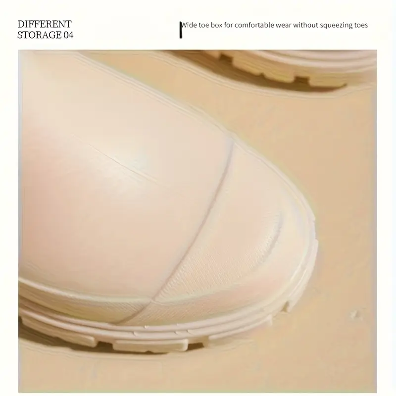 womens chelsea rain boots slip resistant thick sole round toe pvc upper sole comfortable fabric inner insole versatile outdoor footwear for casual attire versatile outdoor shoes chelsea rain boots durable pvc   details 9