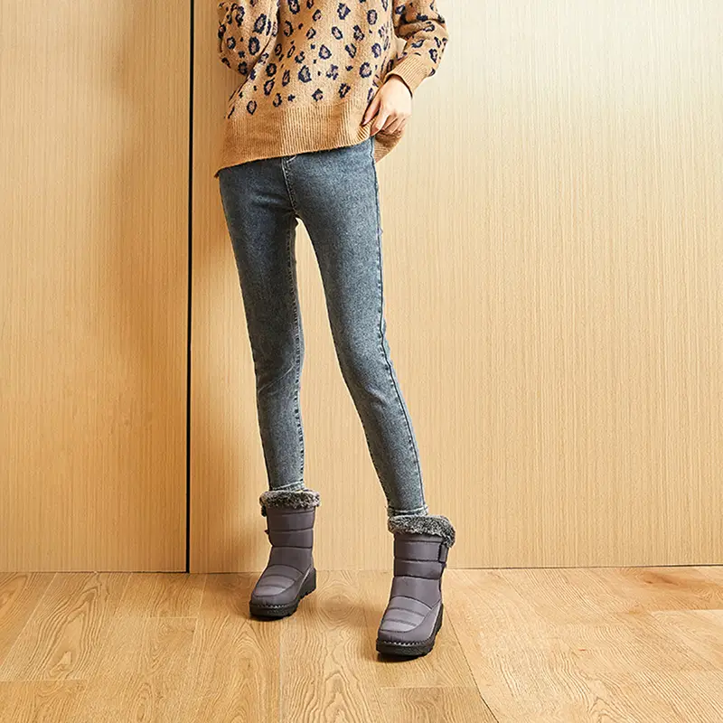 waterproof anti slip winter boots warm plush inner thick sole ankle boots womens snow boots details 17