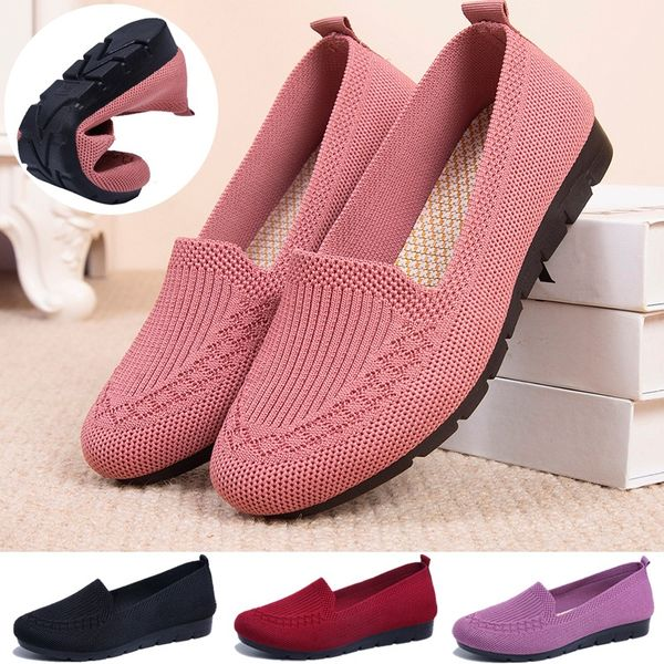 Women’s Mesh Breathable Slip on Flat Shoes Ladies Loafers Casual Shoes