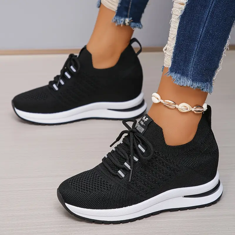 Women's Breathable Arch Support Platform Wedge Orthopedic Sneakers Walking Shoes