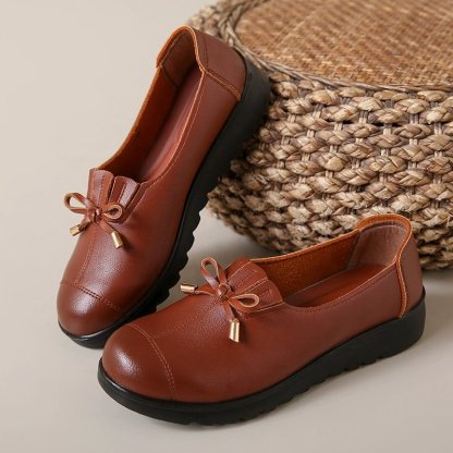 Women's Comfortable Bow‑Detail Loafers Slip‑On Shoes