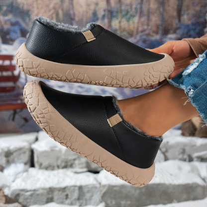 Women's Warm Waterproof Anti‑Slip Winter Slip‑On Shoes Indoor/Outdoor Shoes