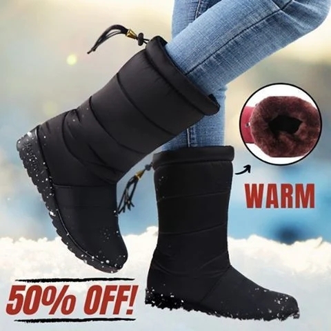 Women's Warm Non-slip Waterproof Winter Wedge Snow Boots