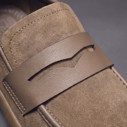 Men's Comfortable Thick Platform Slip‑On Penny Loafers Everyday Shoes