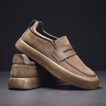 Men's Comfortable Thick Platform Slip‑On Penny Loafers Everyday Shoes