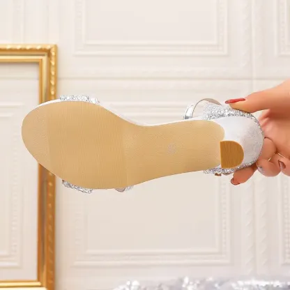 Women's Sequined Sexy High-Heeled Sandals Evening Party Versatile Shoes