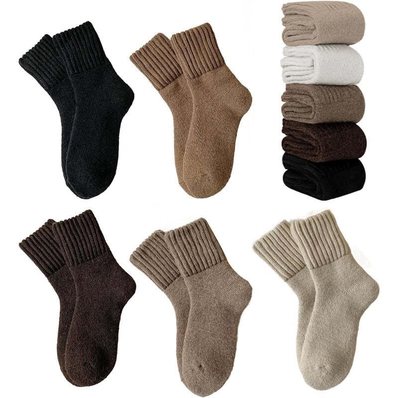Thick Warm Wool Winter Socks, Stretchy Fit for Wide & Swollen Feet