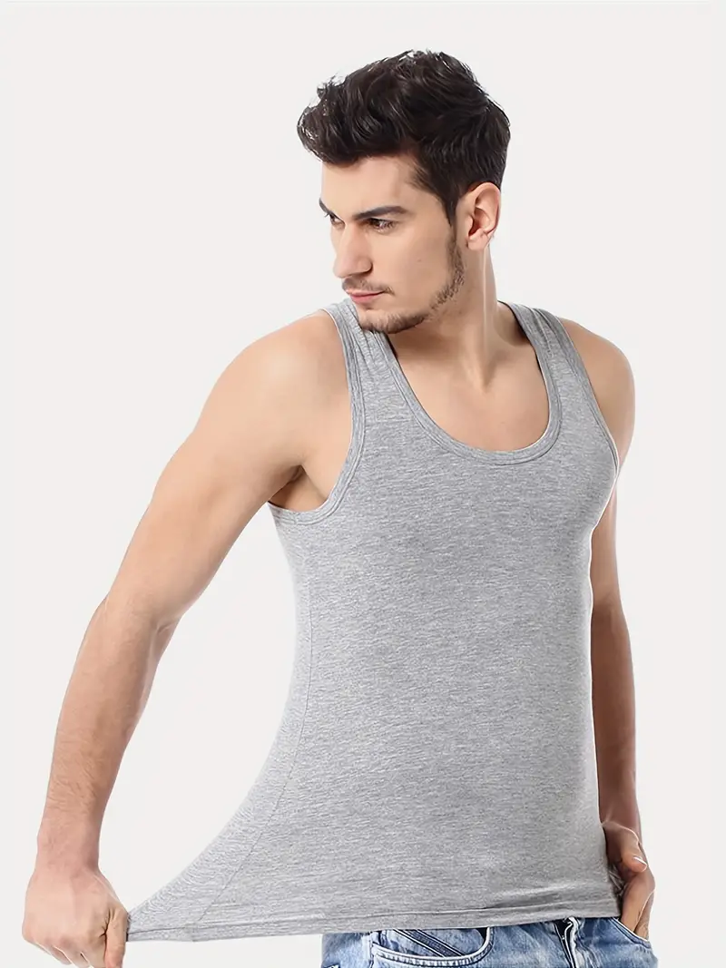 mens cotton casual breathable comfy sleeveless tank tops quick drying sports vest mens summer clothes outfits mens undershirts tops details 12