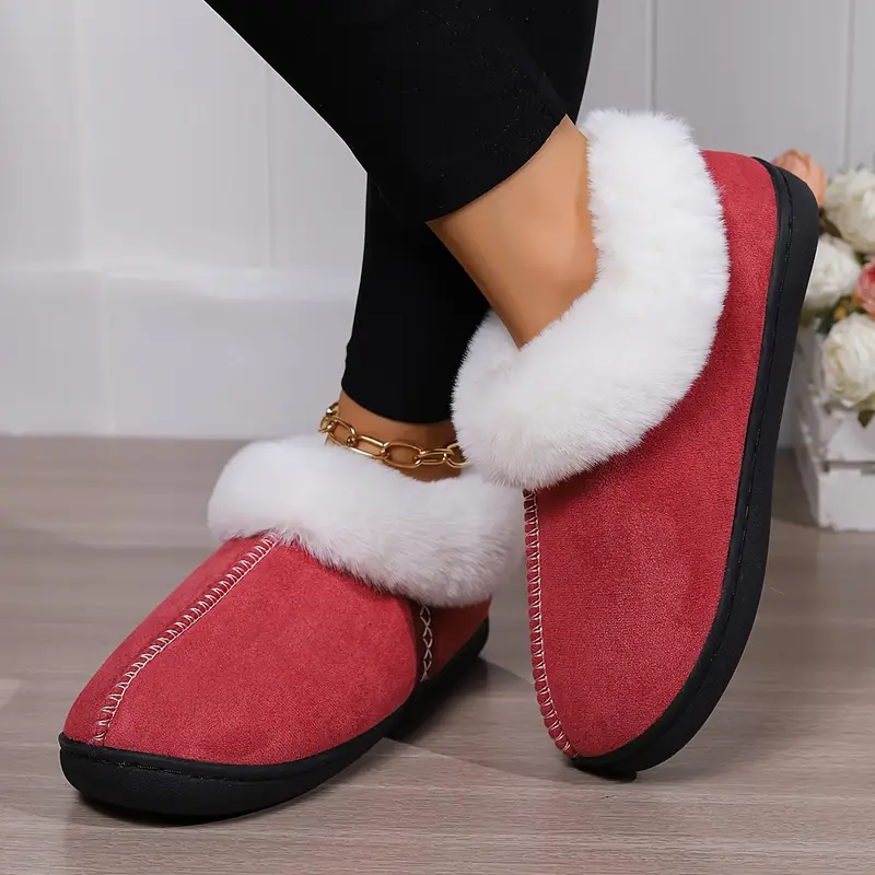 Women's Plush Warm Lightweight Anti-Slip Indoor Slippers