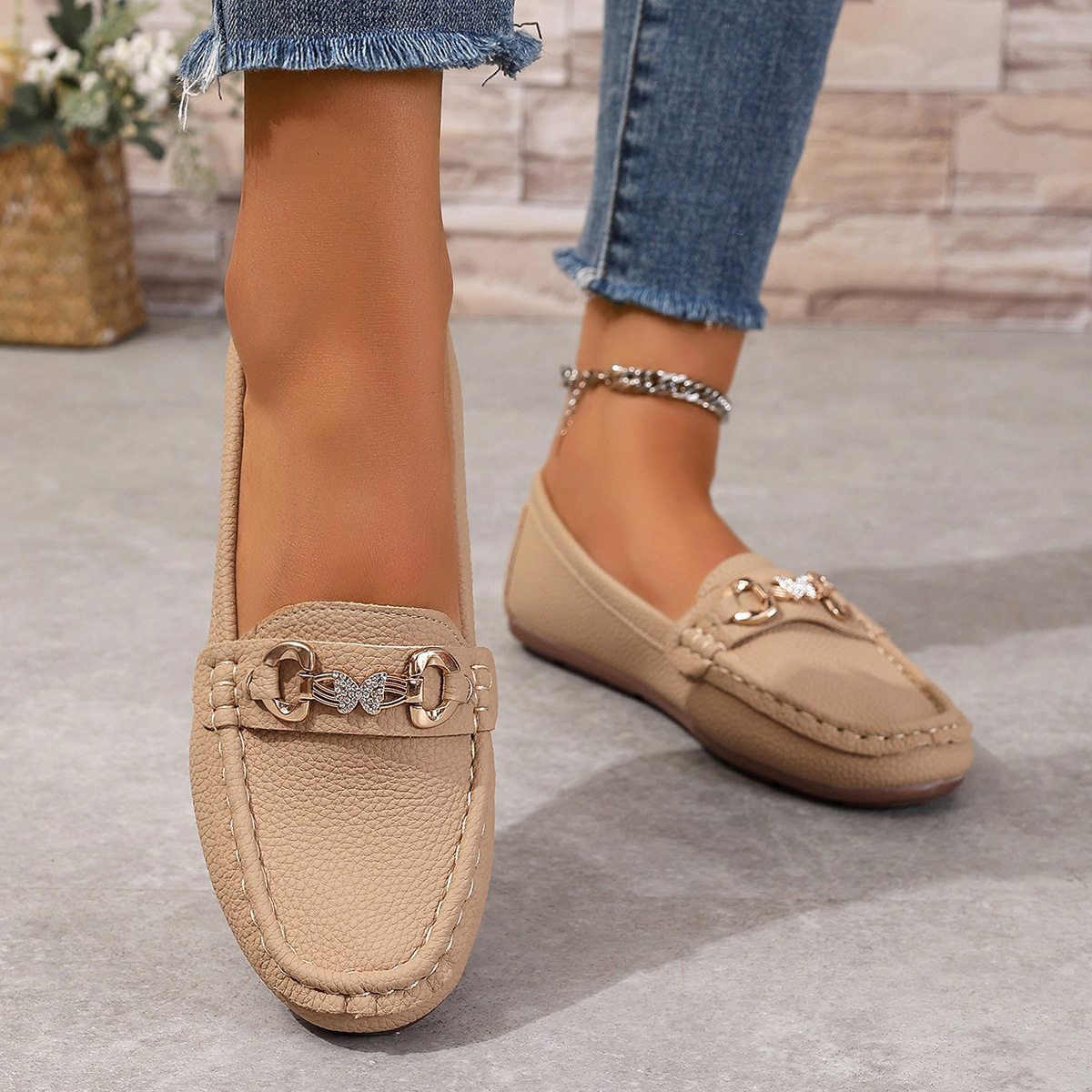 Women's Stylish Slip-On Loafers Comfortable Flat Shoes