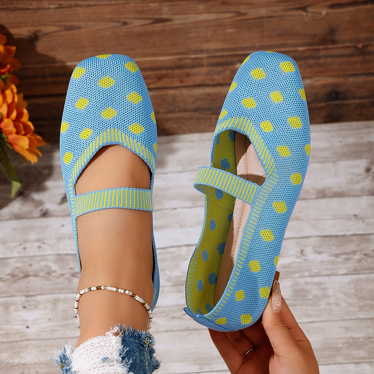 Women’s Polka Dot Mary Jane Flat Shoes