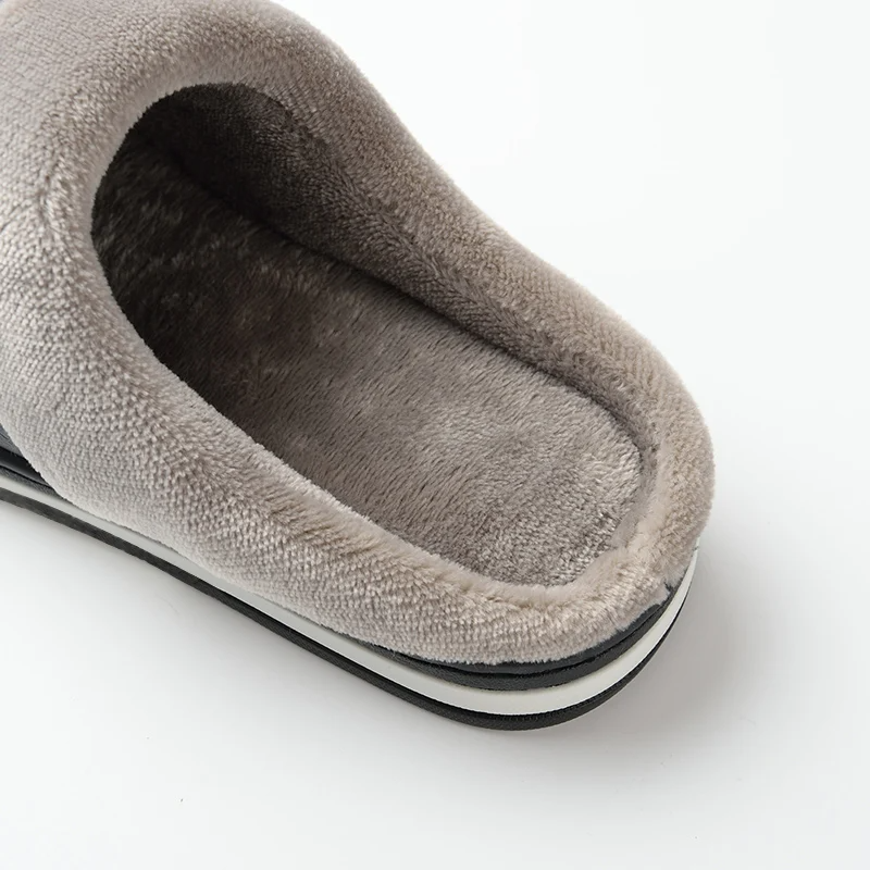 Unisex Warm Waterproof Non‑Slip Leather Winter Slippers Indoor House Shoes