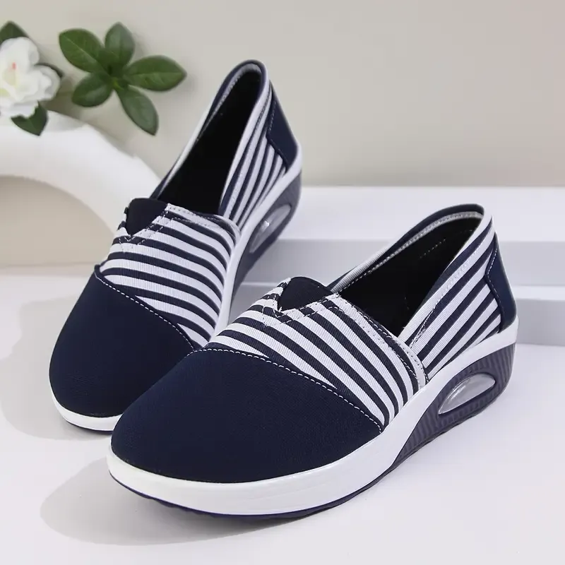 Women's Comfort Striped Slip-On Sneakers