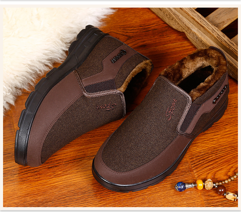 MEN'S COMFORTABLE WOOL PLUSH ORTHOPEDIC SNOWPROOF COTTON SHOES