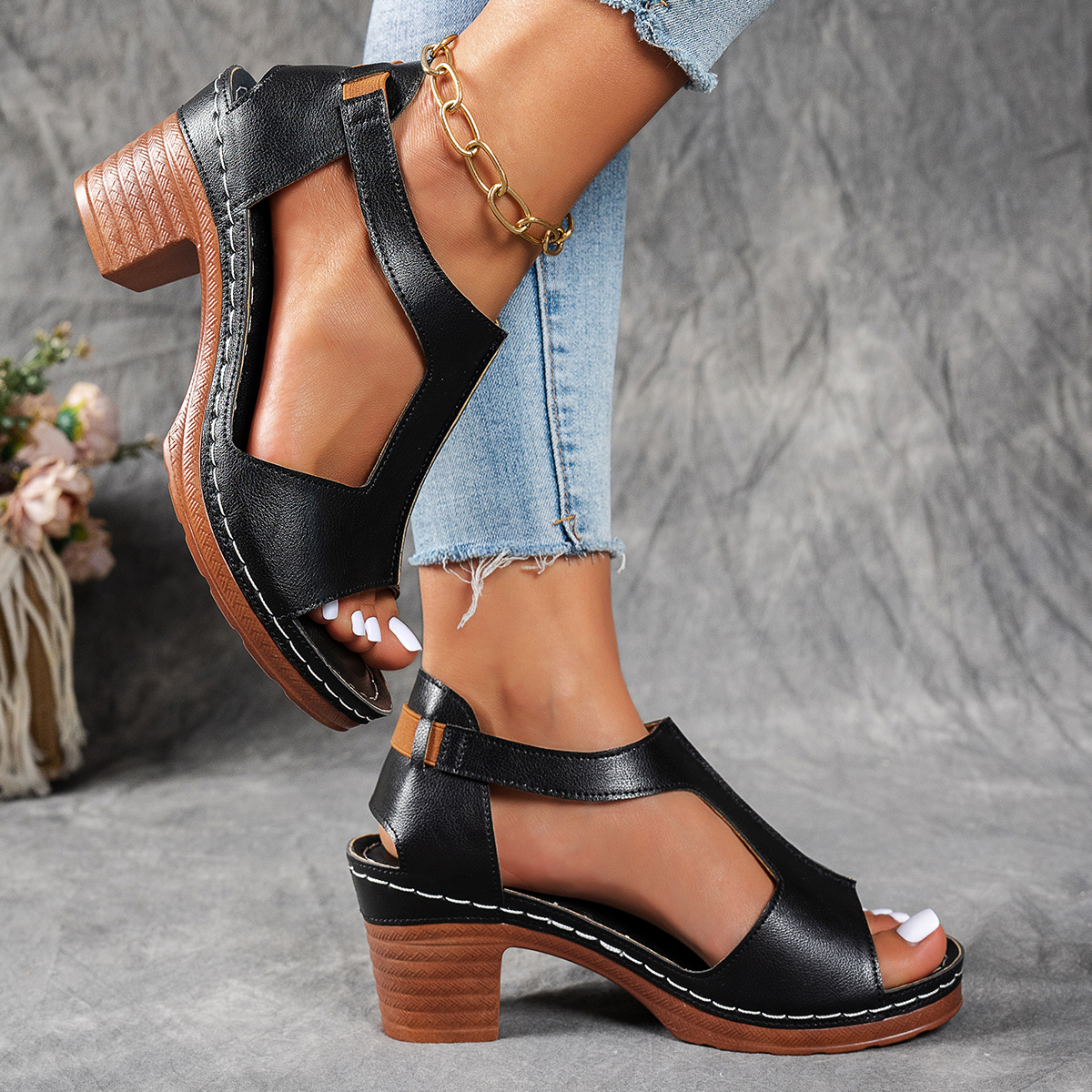 Women's Fashion Non-Slip Thick Wedge Sandals