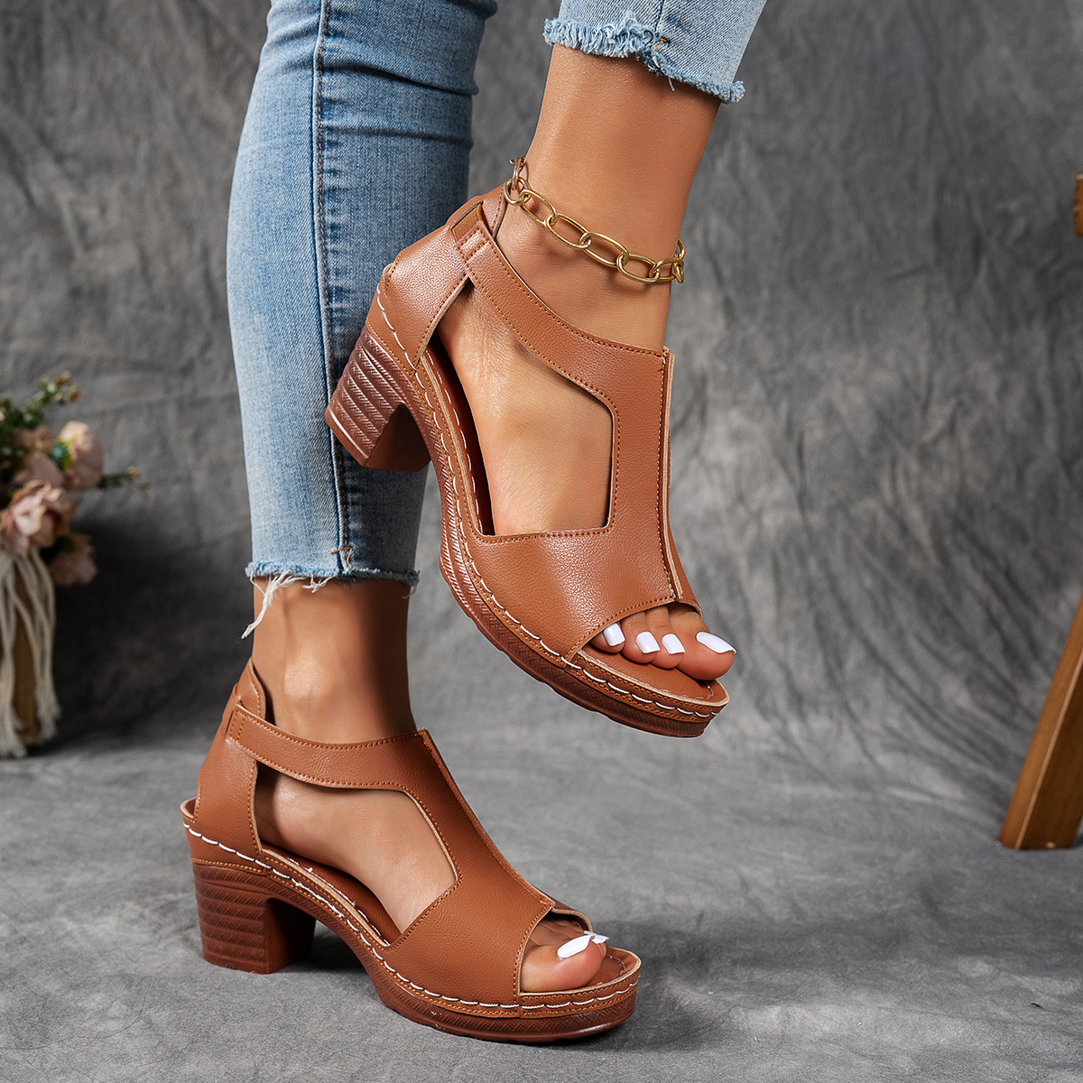 Women's Fashion Non-Slip Thick Wedge Sandals