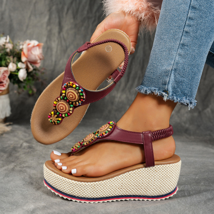 Women's fashionable and comfortable elastic versatile thick-soled sandals Flip Flops