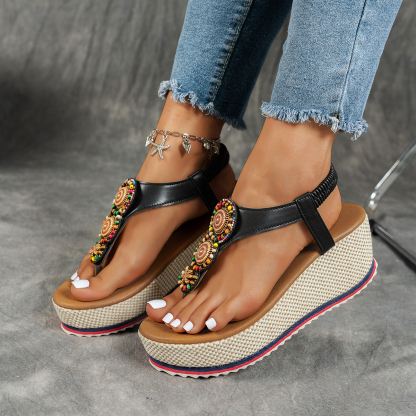 Women's fashionable and comfortable elastic versatile thick-soled sandals Flip Flops