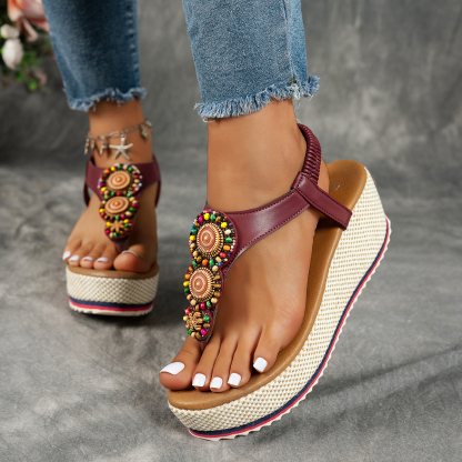 Women's fashionable and comfortable elastic versatile thick-soled sandals Flip Flops