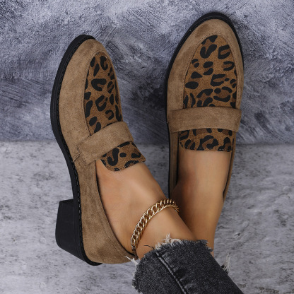 Women's Elegant & Comfortable Suede Leopard Print Slip-on Shoes