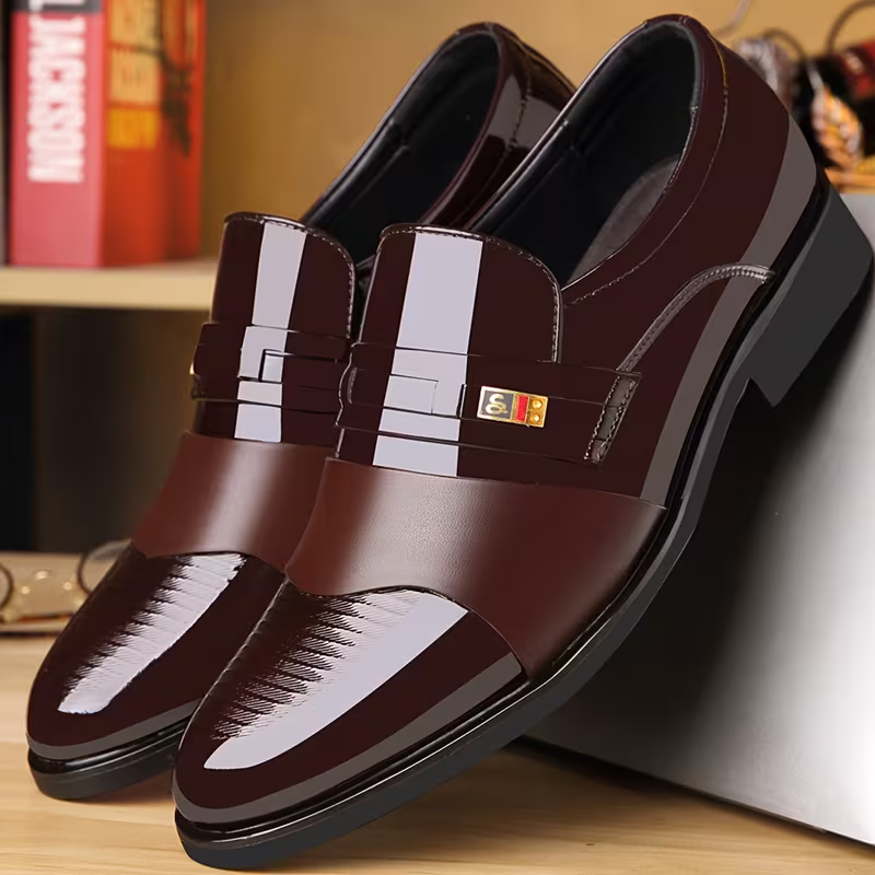 Men's Elegant Genuine Leather Business Dress Shoes Wedding Shoes Social Shoes