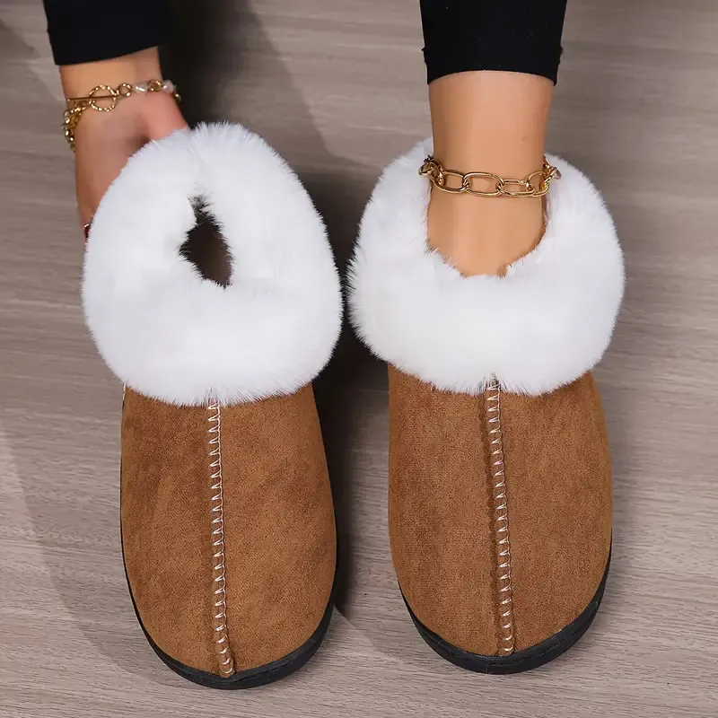 Women's Plush Warm Lightweight Anti-Slip Indoor Slippers