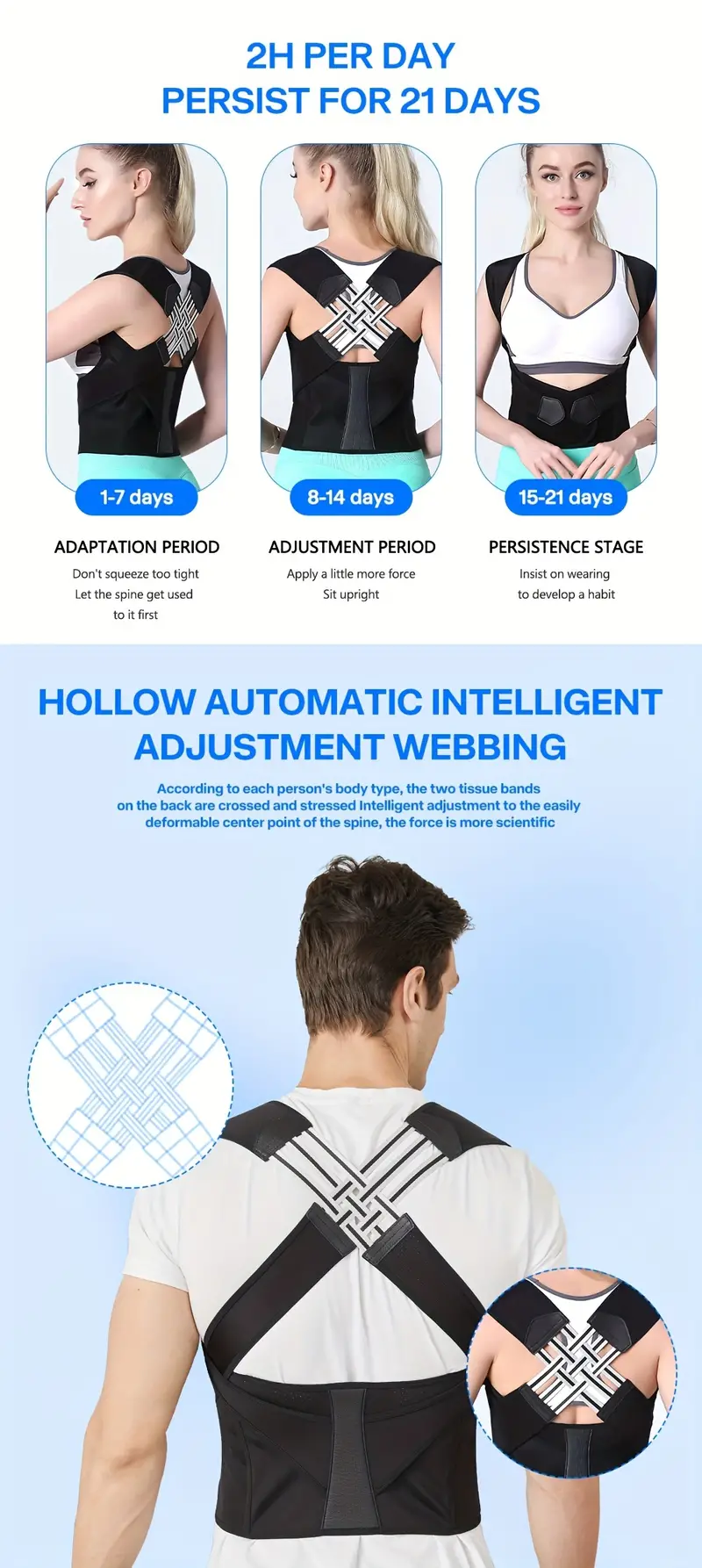 improve your posture instantly with this adjustable back posture corrector belt details 1