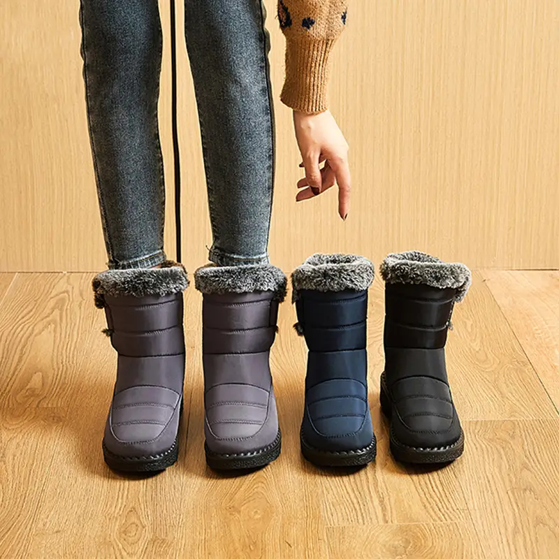 waterproof anti slip winter boots warm plush inner thick sole ankle boots womens snow boots details 6