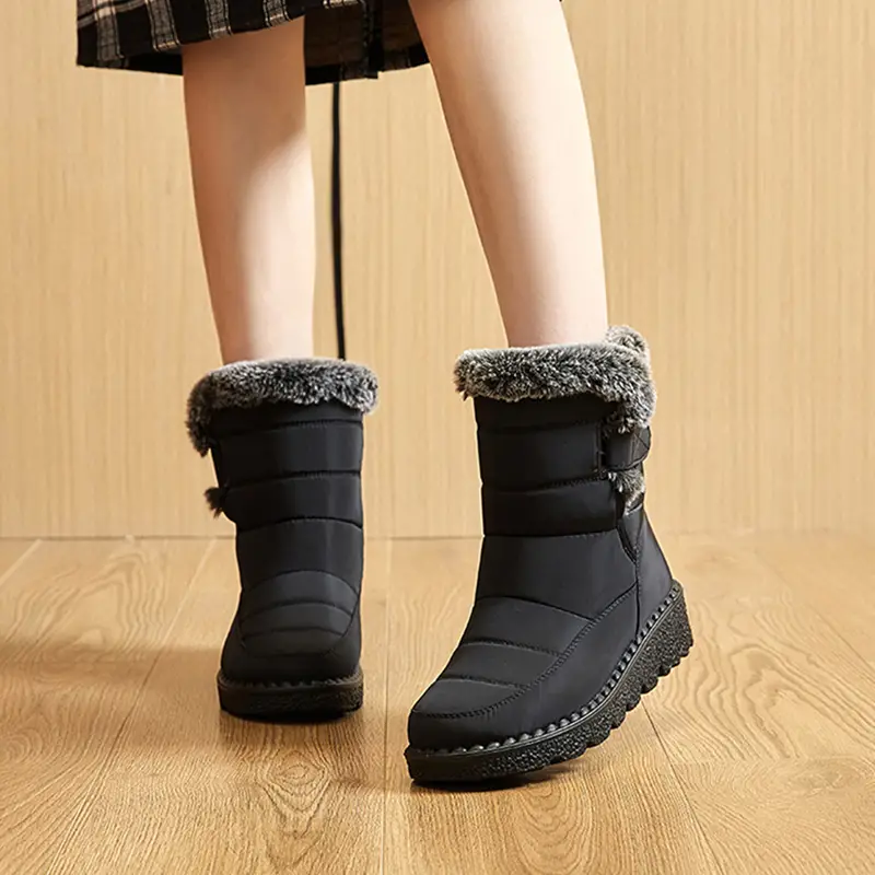 waterproof anti slip winter boots warm plush inner thick sole ankle boots womens snow boots details 10